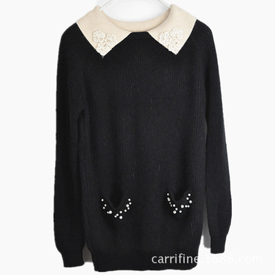 Carrifine品牌女裝2013秋冬新品 娃娃領(lǐng)休閑長袖毛衣，演繹甜美與時(shí)尚的秋冬魅力