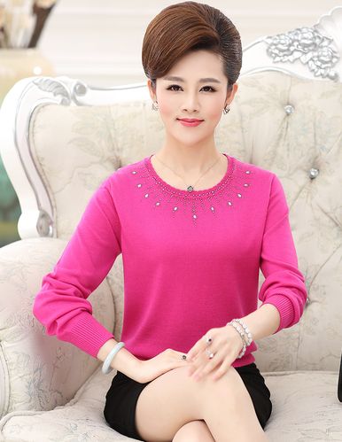 優(yōu)雅不設(shè)限 40-50歲中年媽媽裝短款毛衣，一件解鎖冬春時(shí)尚打底